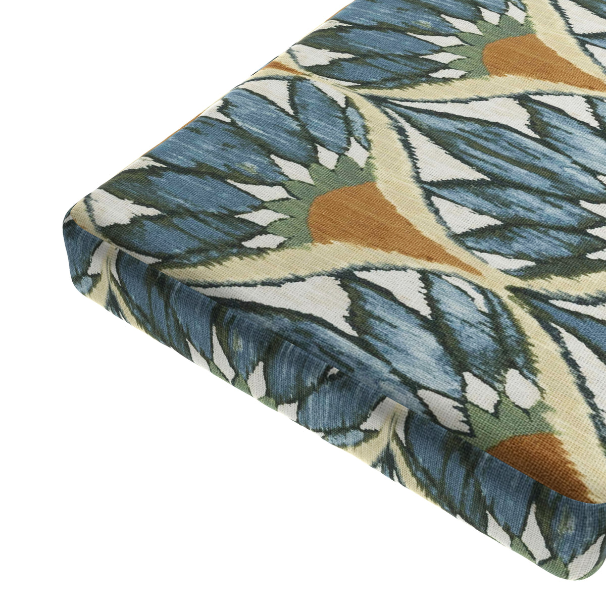 Custom Bench Cushion in Petal Press - Aquamarine