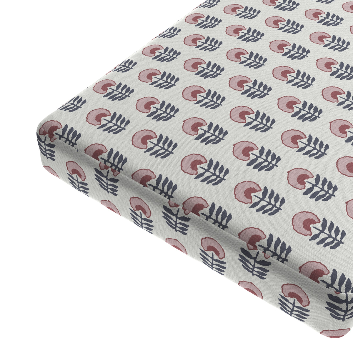 Custom Bench Cushion in Mini Florals - Mulberry