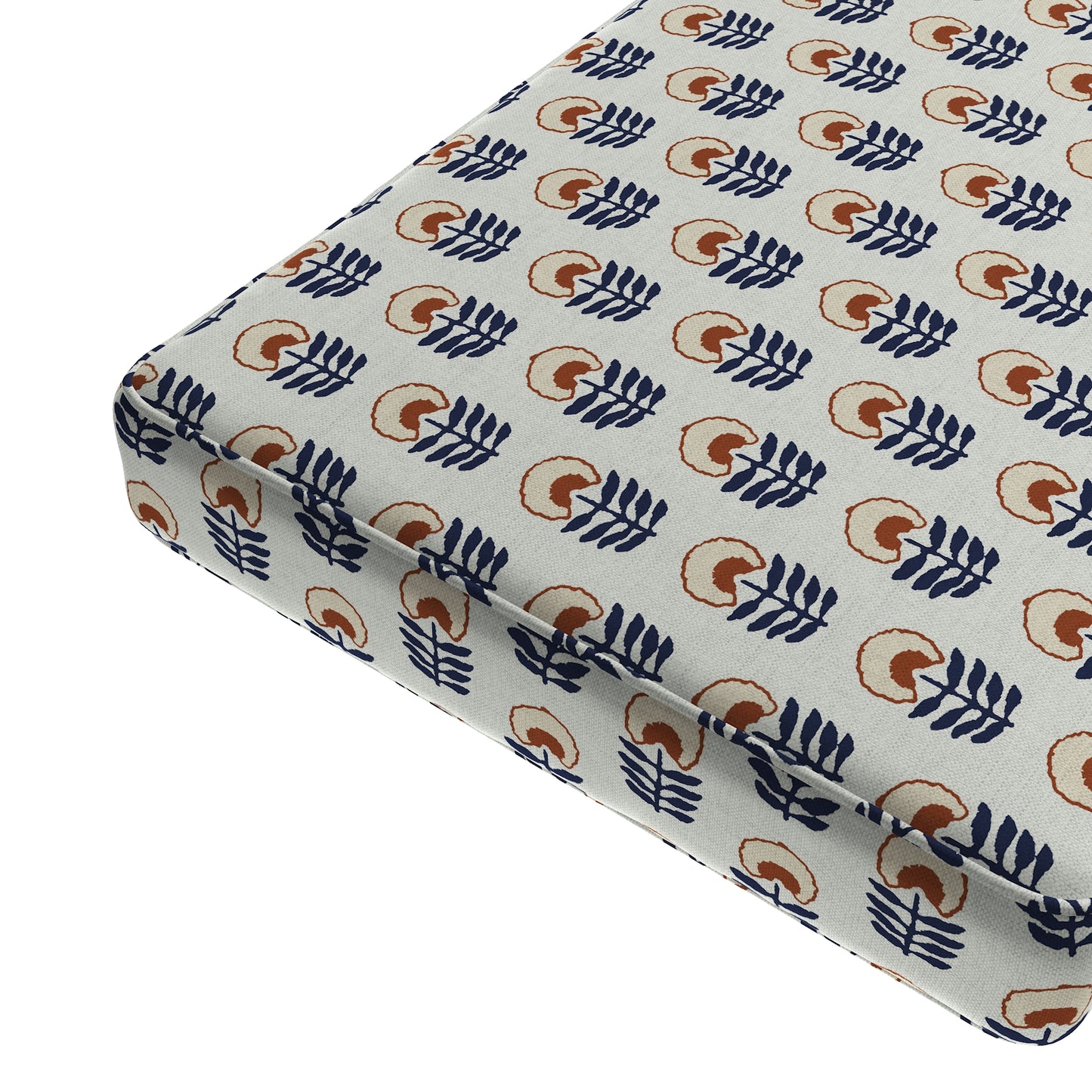 Custom Bench Cushion in Mini Florals - Pottery