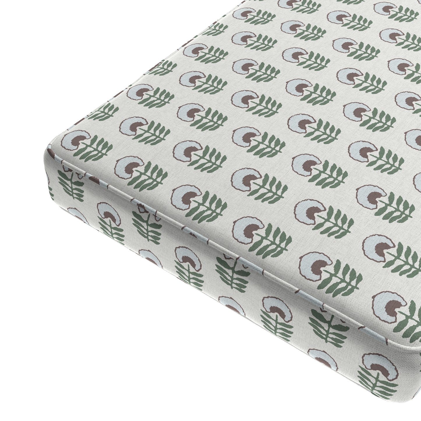 Custom Bench Cushion in Mini Florals - Sky Garden