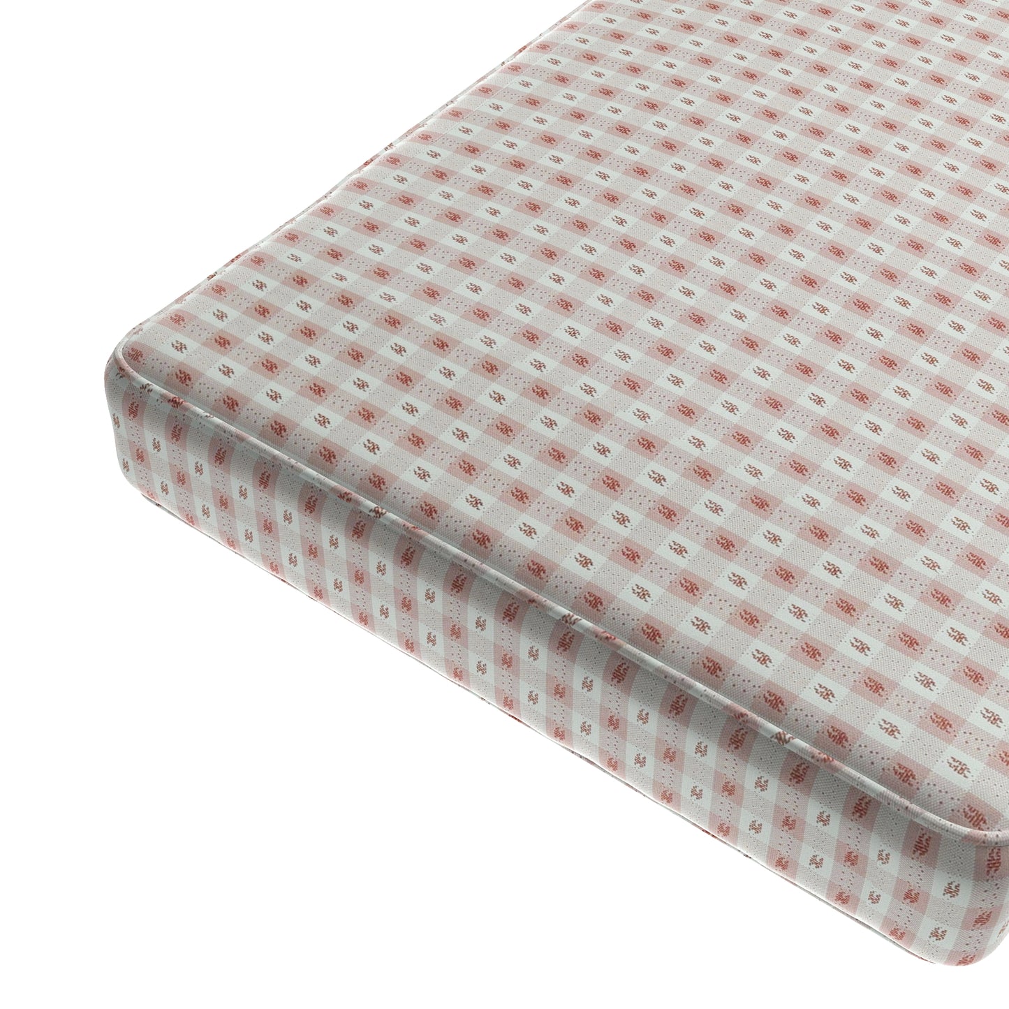 Custom Bench Cushion in Luxe Gingham - Blush