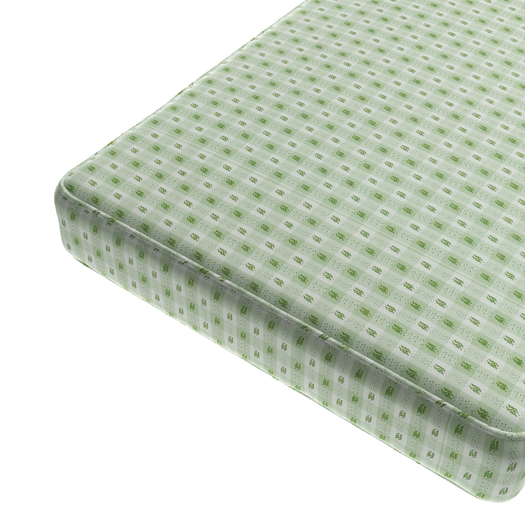 Custom Bench Cushion in Luxe Gingham - Celery
