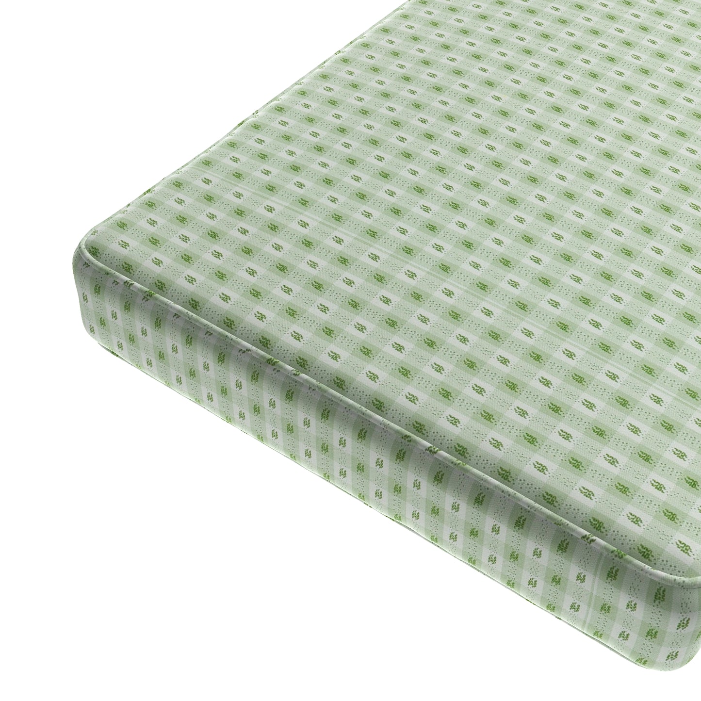 Custom Bench Cushion in Luxe Gingham - Celery