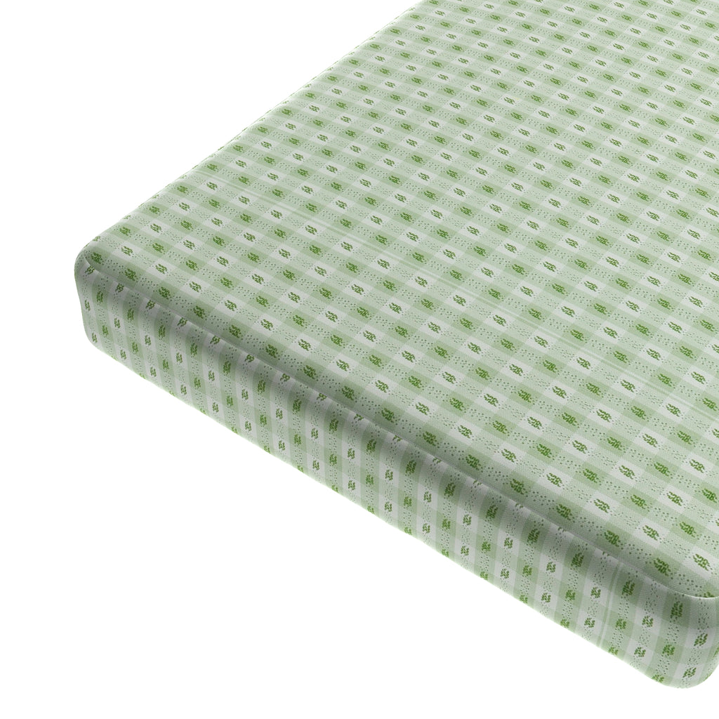 Custom Bench Cushion in Luxe Gingham - Celery