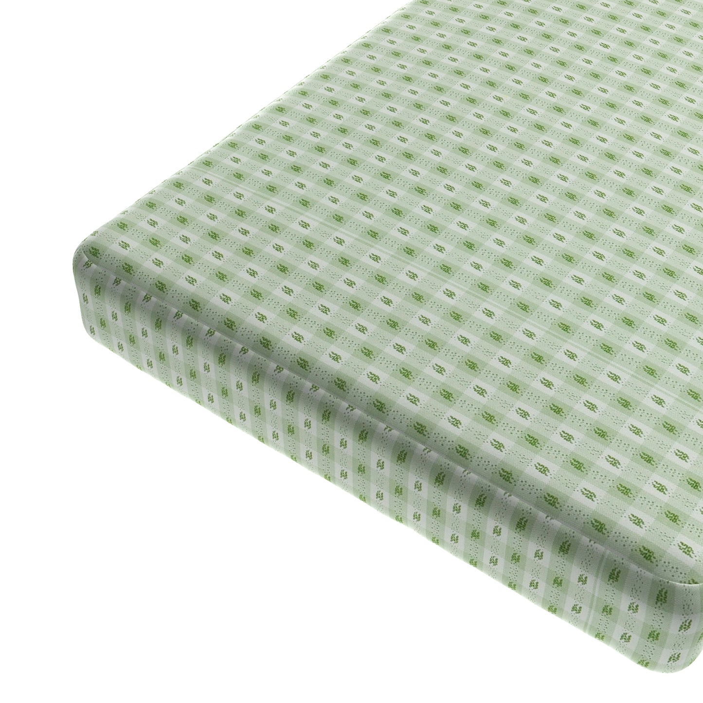 Custom Bench Cushion in Luxe Gingham - Celery