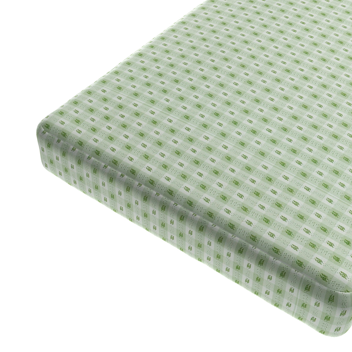 Custom Bench Cushion in Luxe Gingham - Celery
