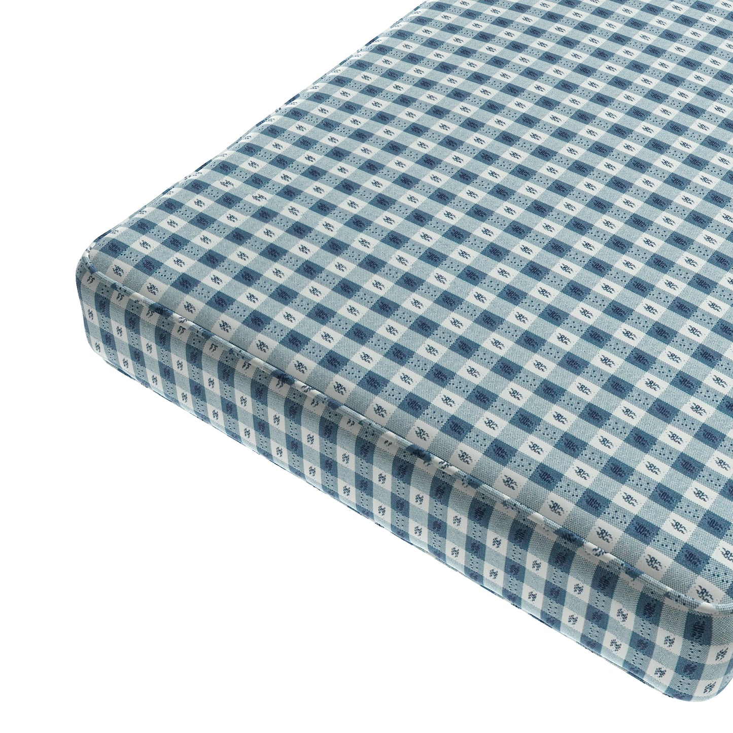 Custom Bench Cushion in Luxe Gingham - Chambray