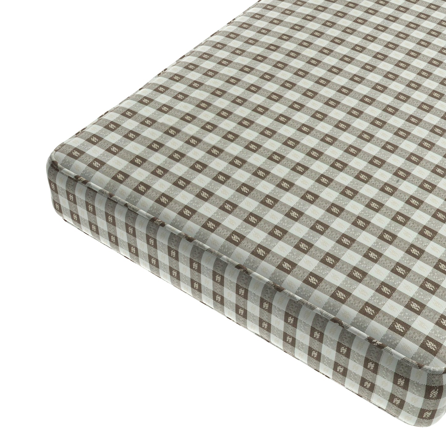 Custom Bench Cushion in Luxe Gingham - Chocolate
