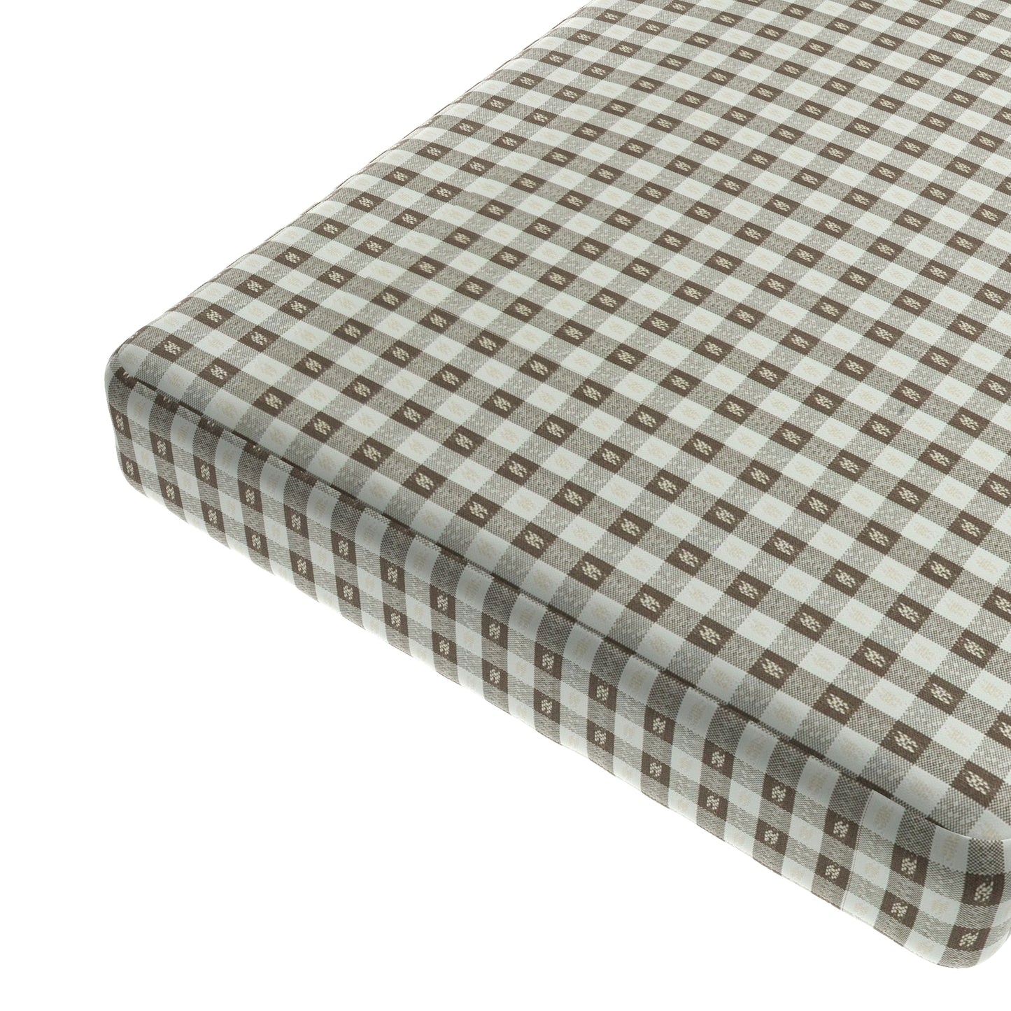 Custom Bench Cushion in Luxe Gingham - Chocolate