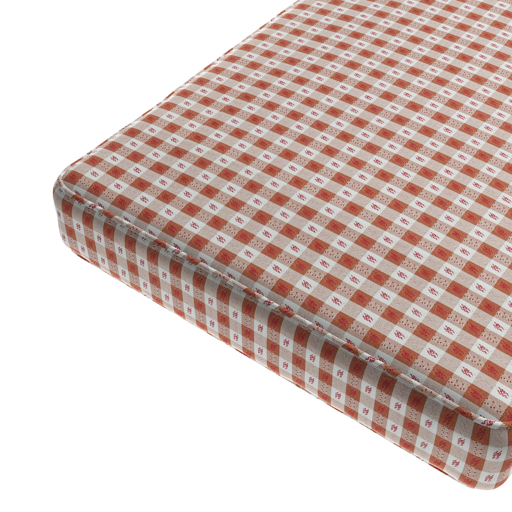 Custom Bench Cushion in Luxe Gingham - Red