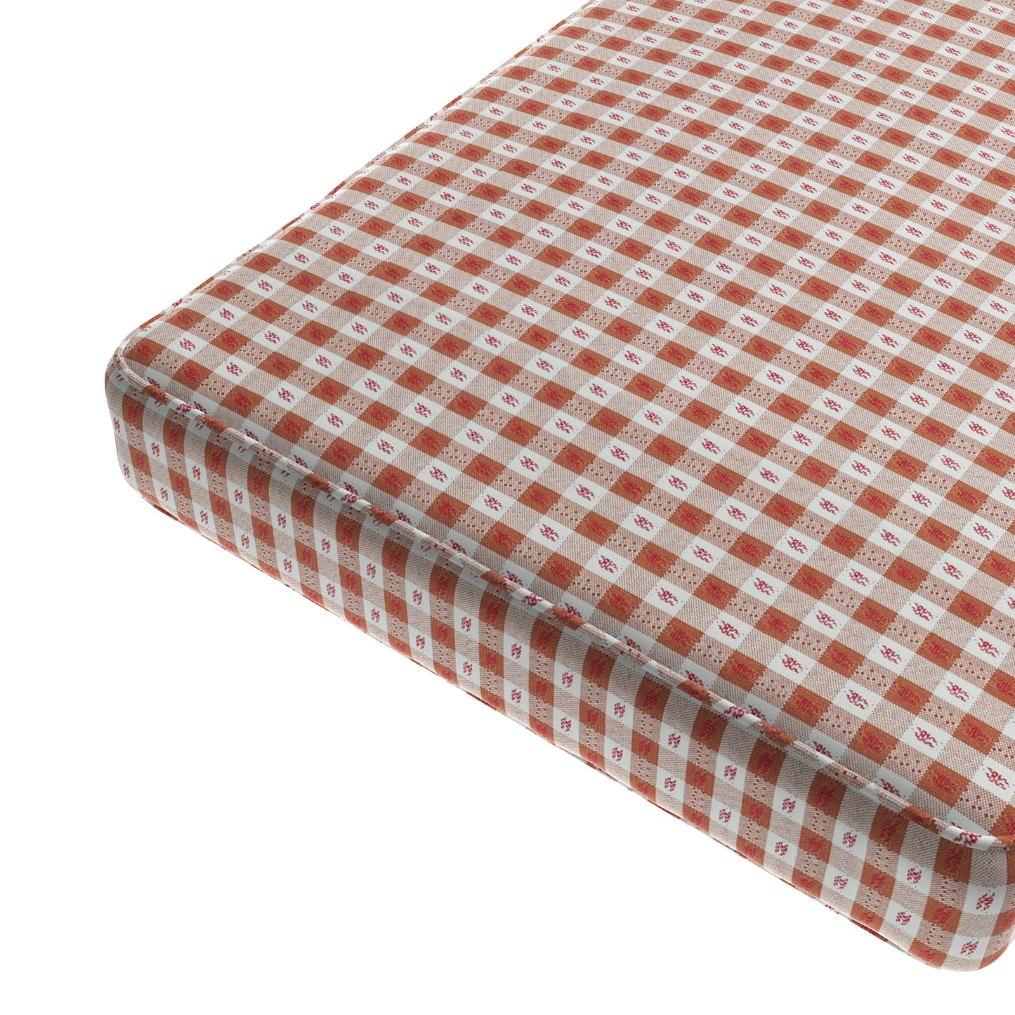 Custom Bench Cushion in Luxe Gingham - Red