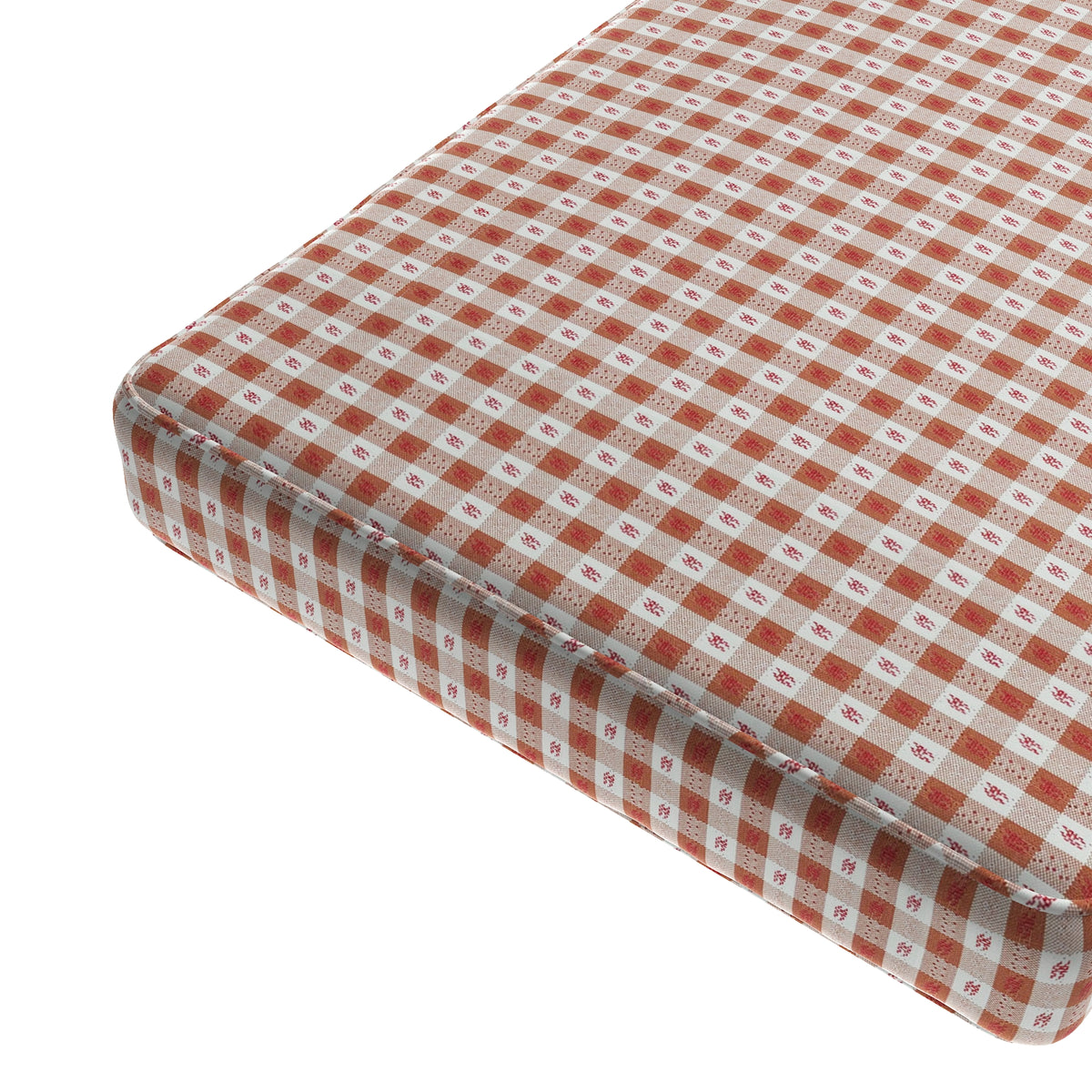 Custom Bench Cushion in Luxe Gingham - Red