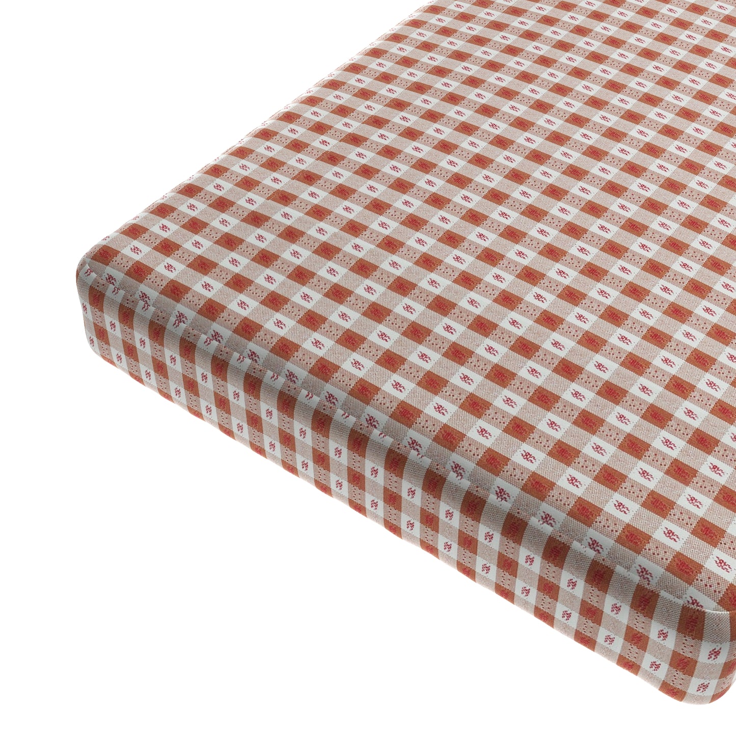 Custom Bench Cushion in Luxe Gingham - Red