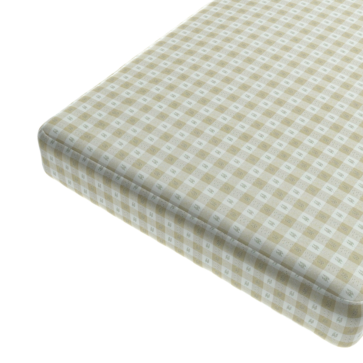 Custom Bench Cushion in Luxe Gingham - Wheat