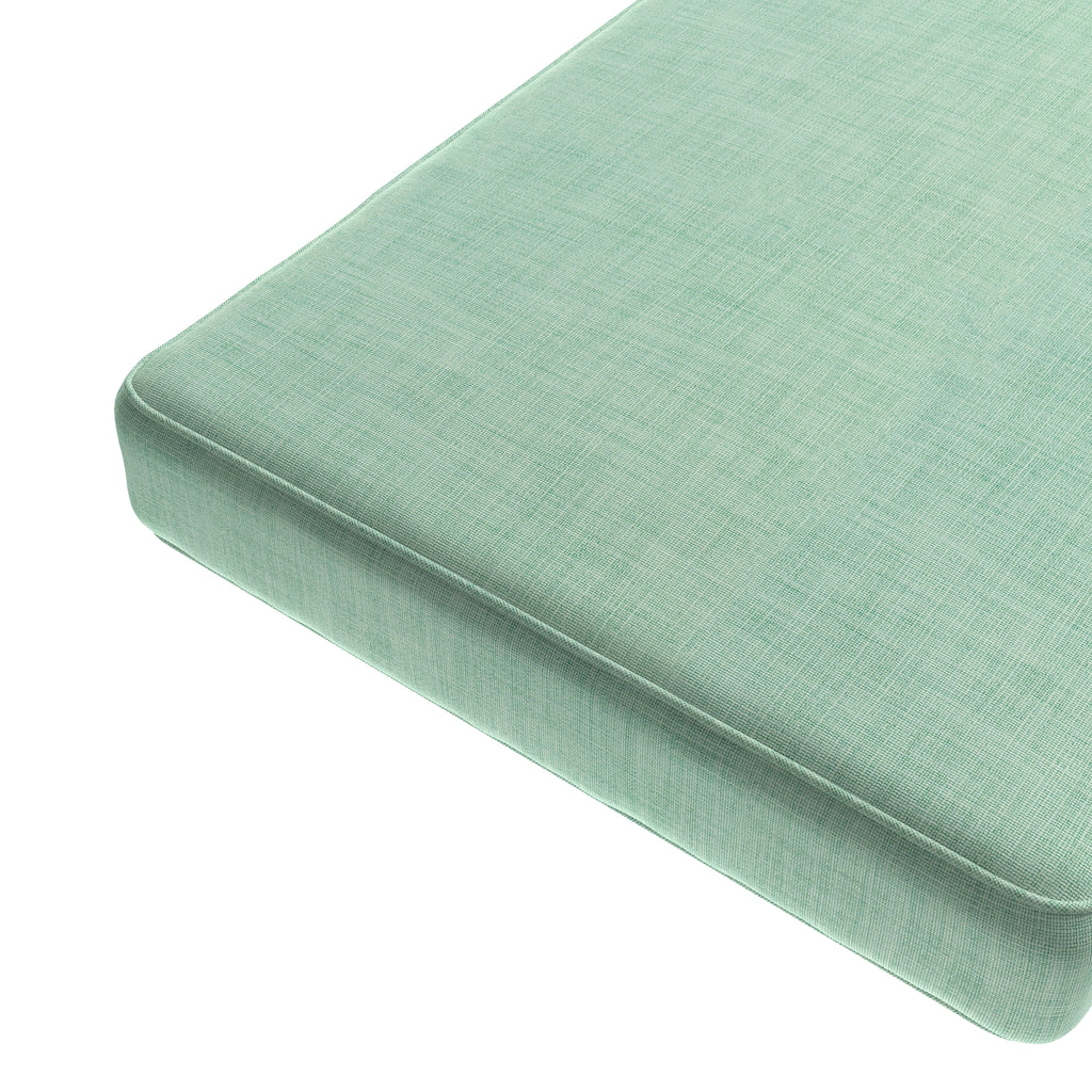 Custom Bench Cushion in Woven Cotton - Aqua