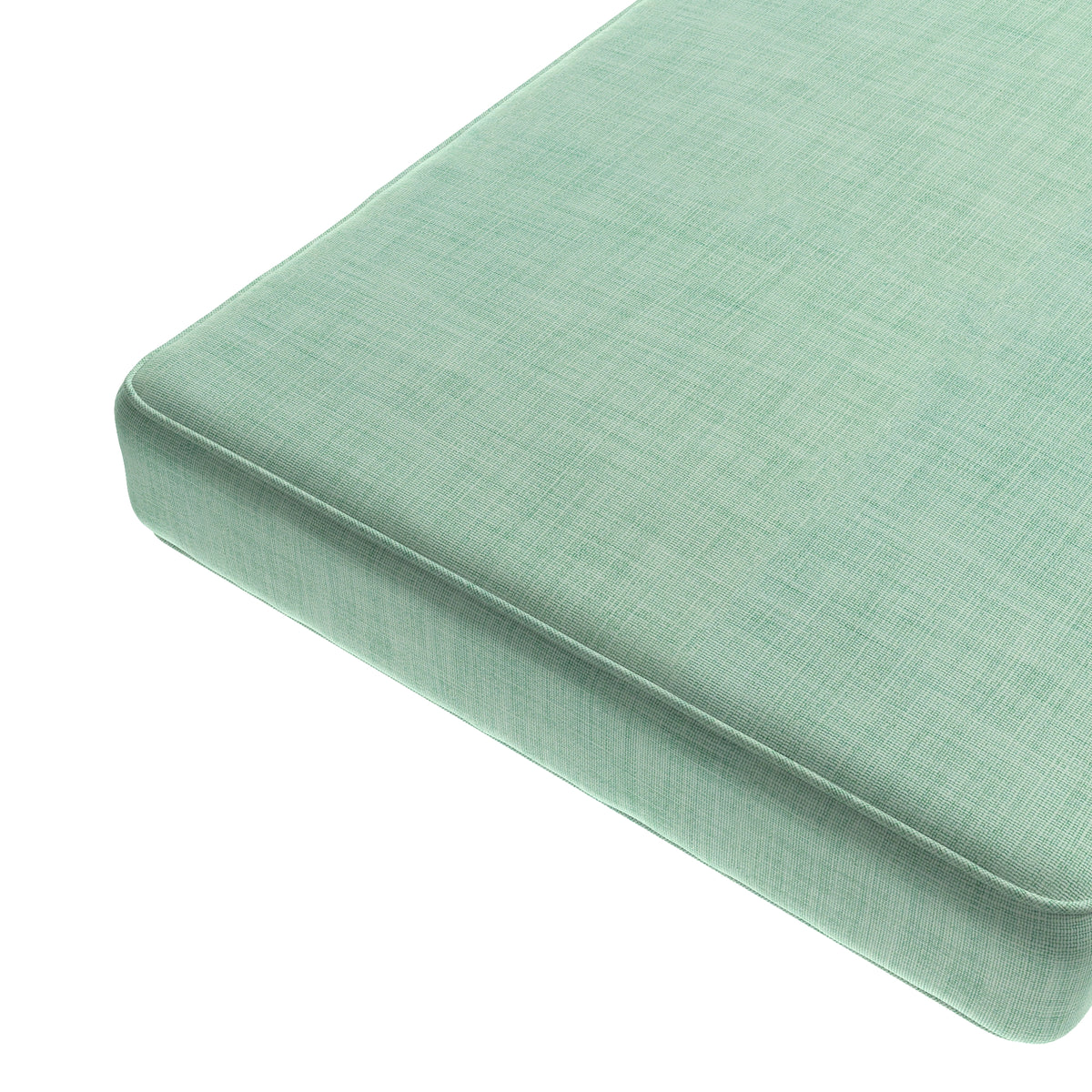 Custom Bench Cushion in Woven Cotton - Aqua