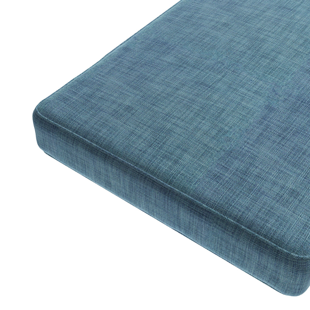 Custom Bench Cushion in Woven Cotton - Deep Blue