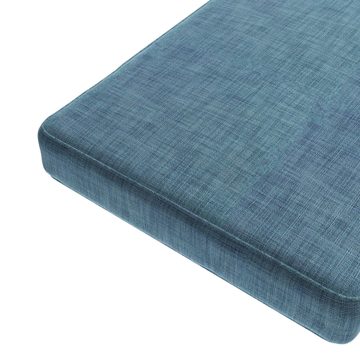 Custom Bench Cushion in Woven Cotton - Deep Blue
