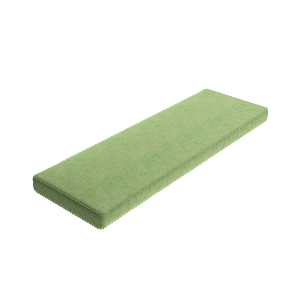 Custom Bench Cushion in Woven Cotton - Green