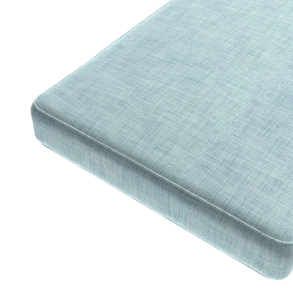 Custom Bench Cushion in Woven Cotton - Sky Blue