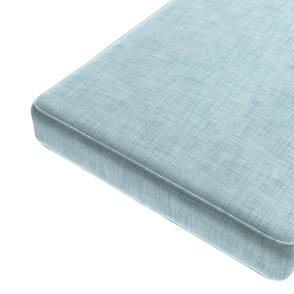 Custom Bench Cushion in Woven Cotton - Sky Blue