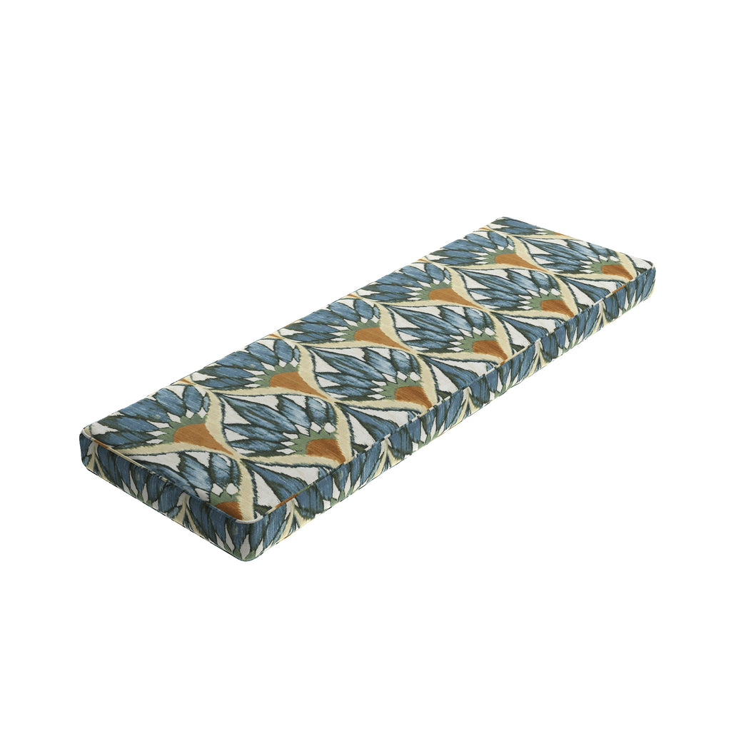Custom Bench Cushion in Petal Press - Aquamarine