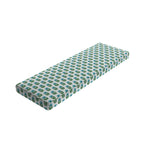 Custom Bench Cushion in Mini Florals - Mountain Teal