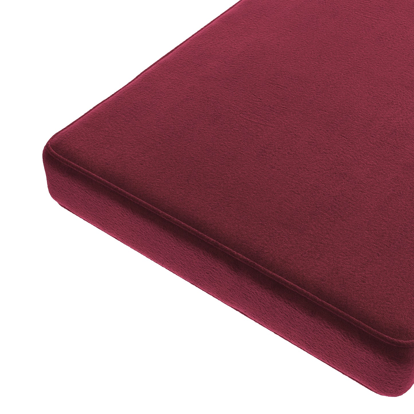 Custom Bench Cushion in Performance Velvet - Escarlata