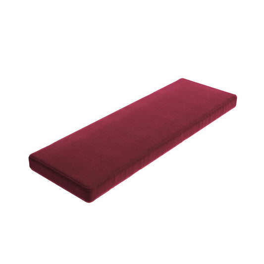 Custom Bench Cushion in Performance Velvet - Escarlata
