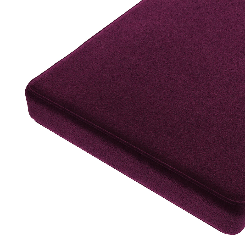 Custom Bench Cushion in Performance Velvet - Burgundy