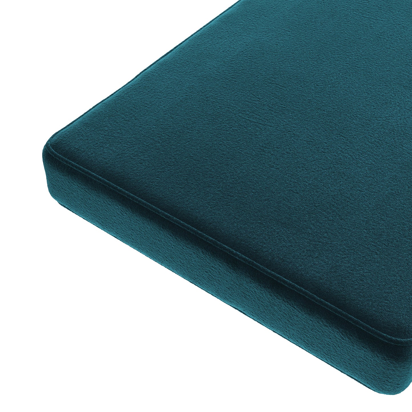 Custom Bench Cushion in Performance Velvet - Blue Oasis