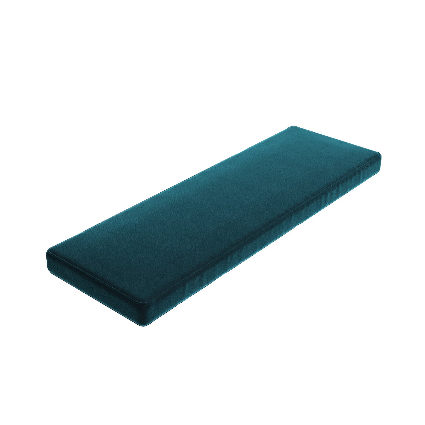 Custom Bench Cushion in Performance Velvet - Blue Oasis