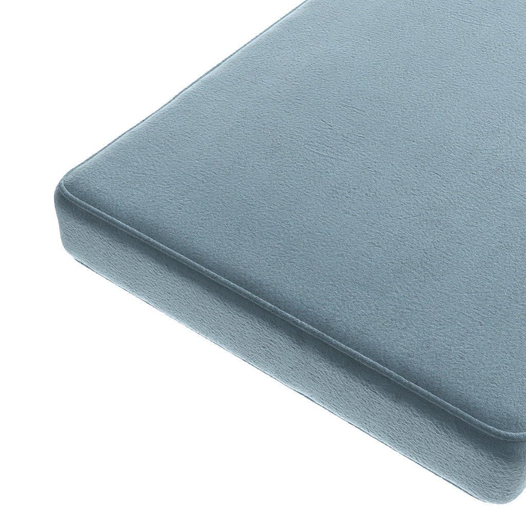 Custom Bench Cushion in Performance Velvet - Light Denim