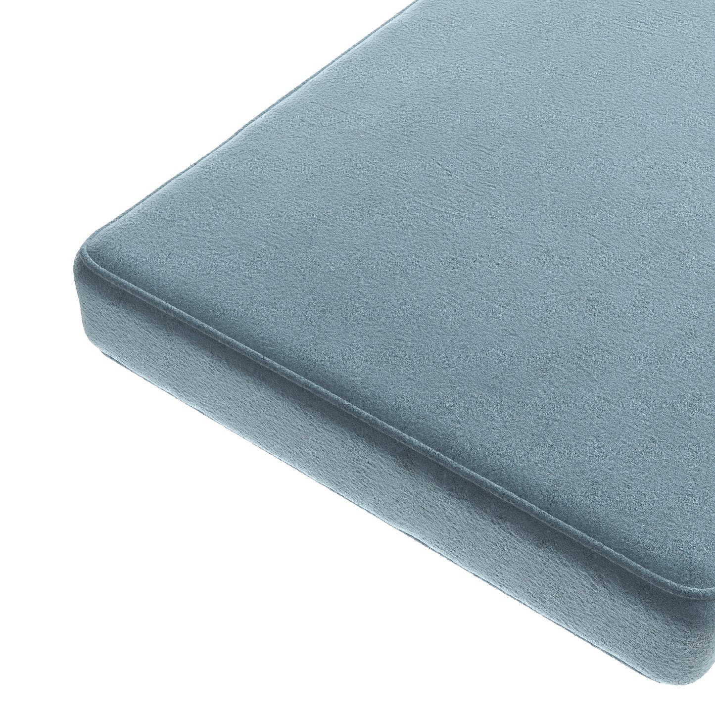 Custom Bench Cushion in Performance Velvet - Light Denim
