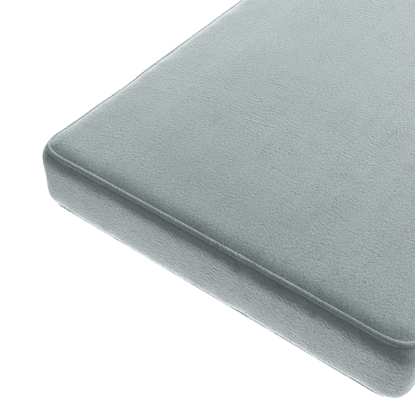 Custom Bench Cushion in Performance Velvet - Silver Cloud