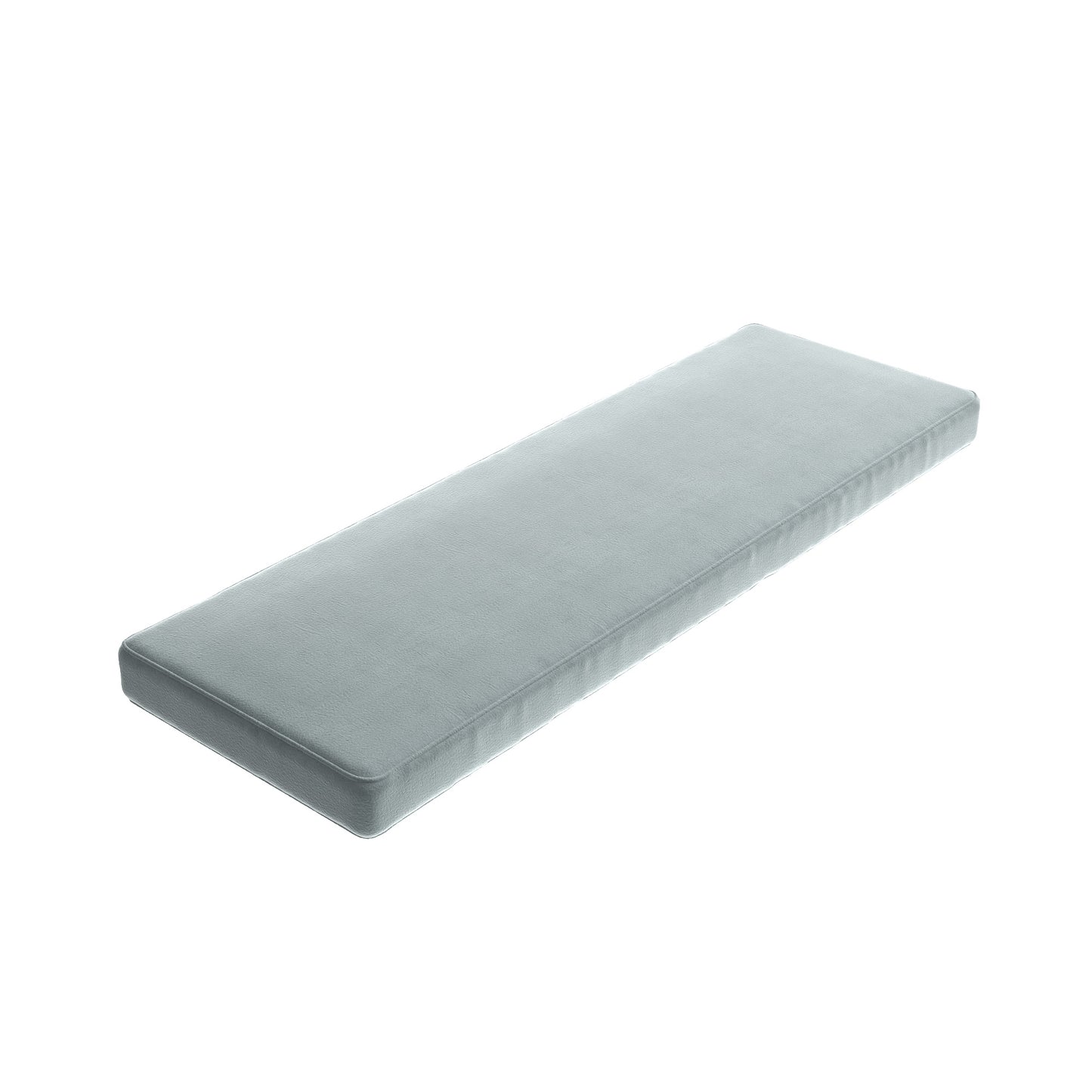 Custom Bench Cushion in Performance Velvet - Silver Cloud