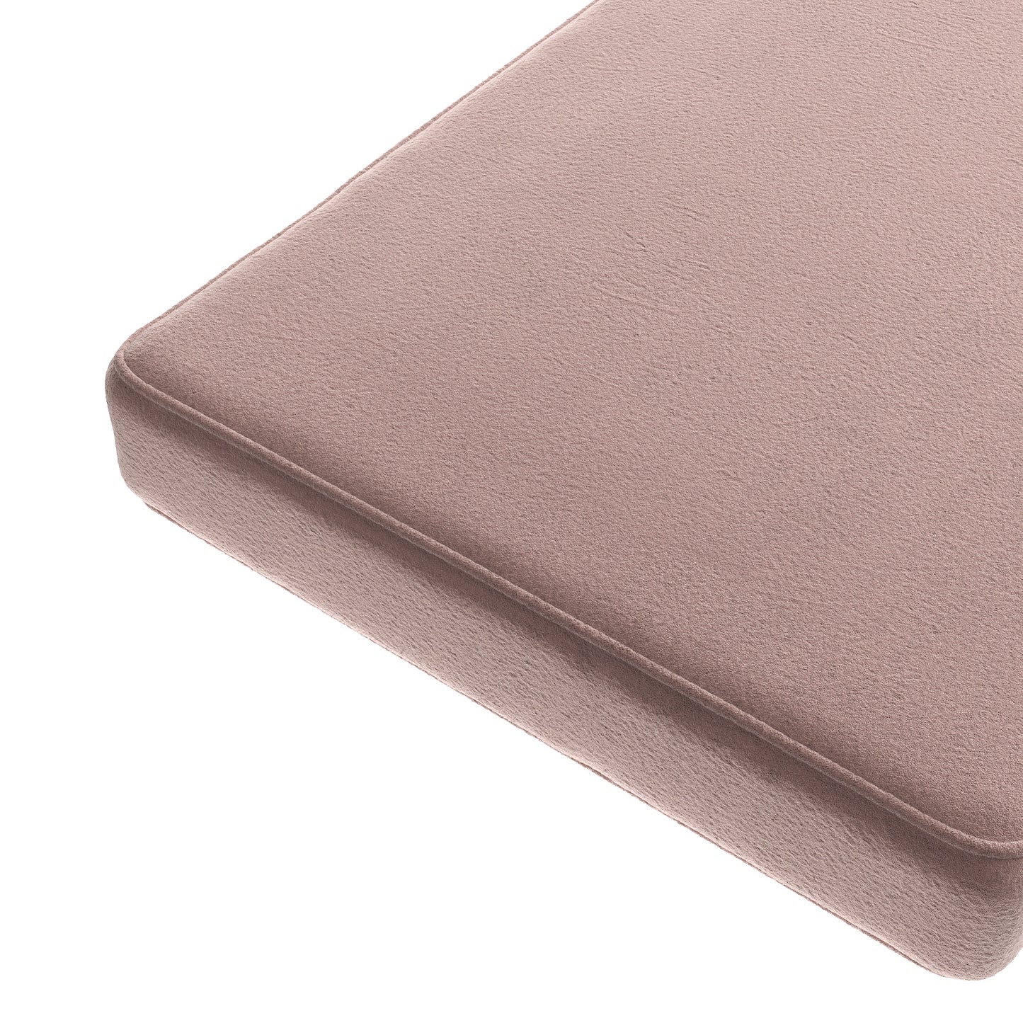 Custom Bench Cushion in Performance Velvet - Rosewater