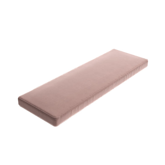 Custom Bench Cushion in Performance Velvet - Rosewater