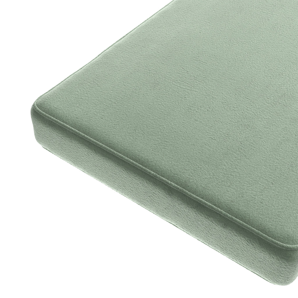 Custom Bench Cushion in Performance Velvet - Eucalyptus