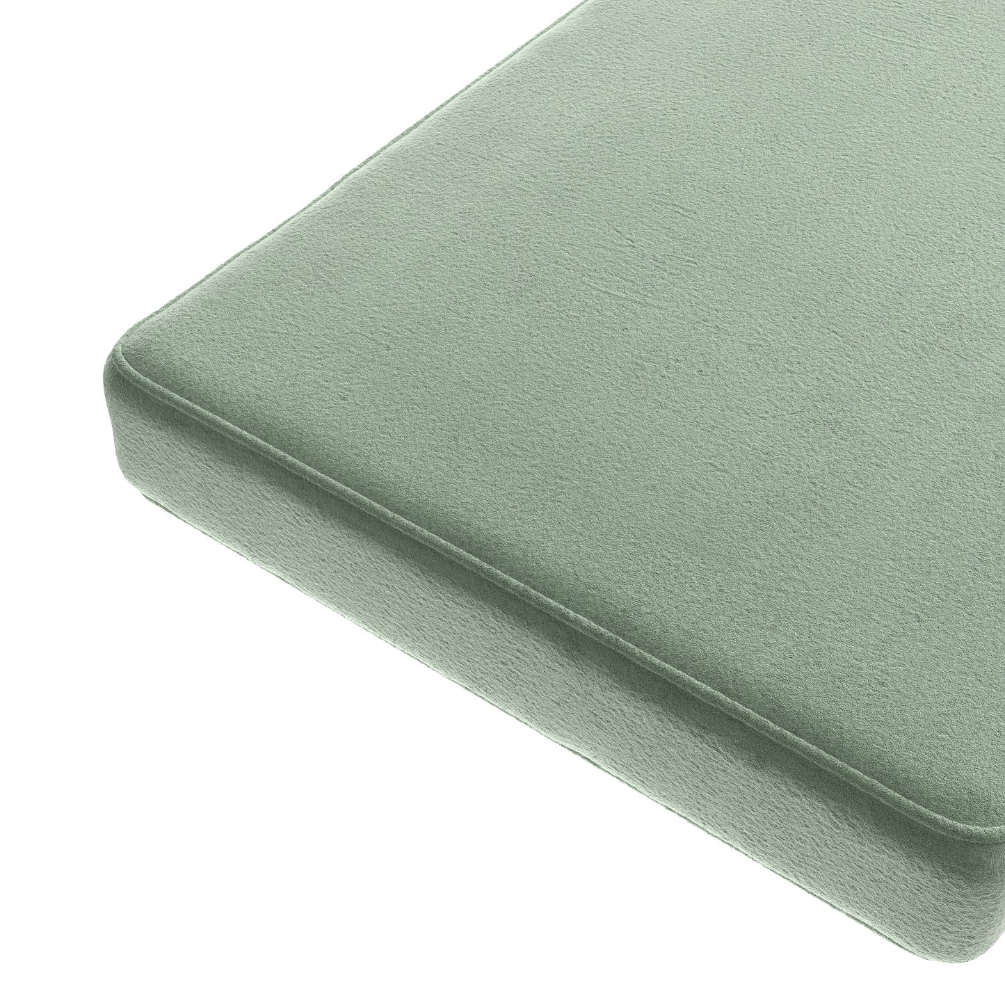Custom Bench Cushion in Performance Velvet - Eucalyptus