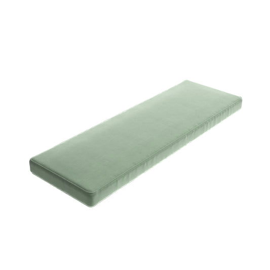 Custom Bench Cushion in Performance Velvet - Eucalyptus