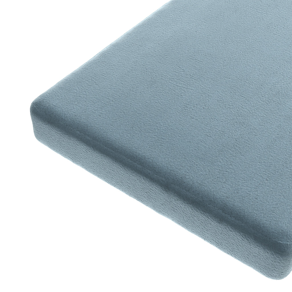 Custom Bench Cushion in Performance Velvet - Light Denim