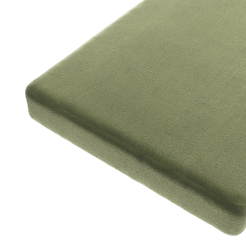 Custom Bench Cushion in Performance Velvet - Vineyard