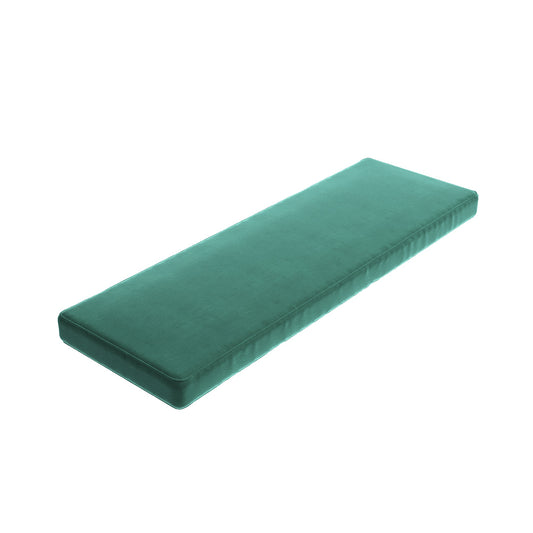 Custom Bench Cushion in Performance Velvet - Rainforest