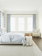 Large Lumbar Pillow in Toile - Blue Skies