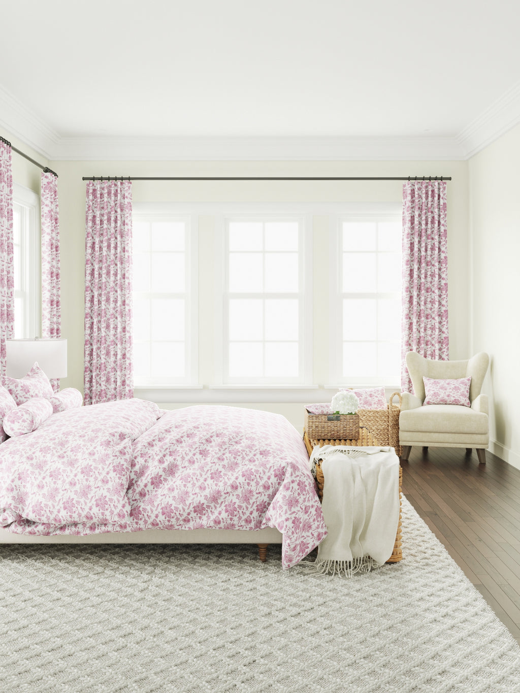 Duvet Cover in Toile - Strawberry