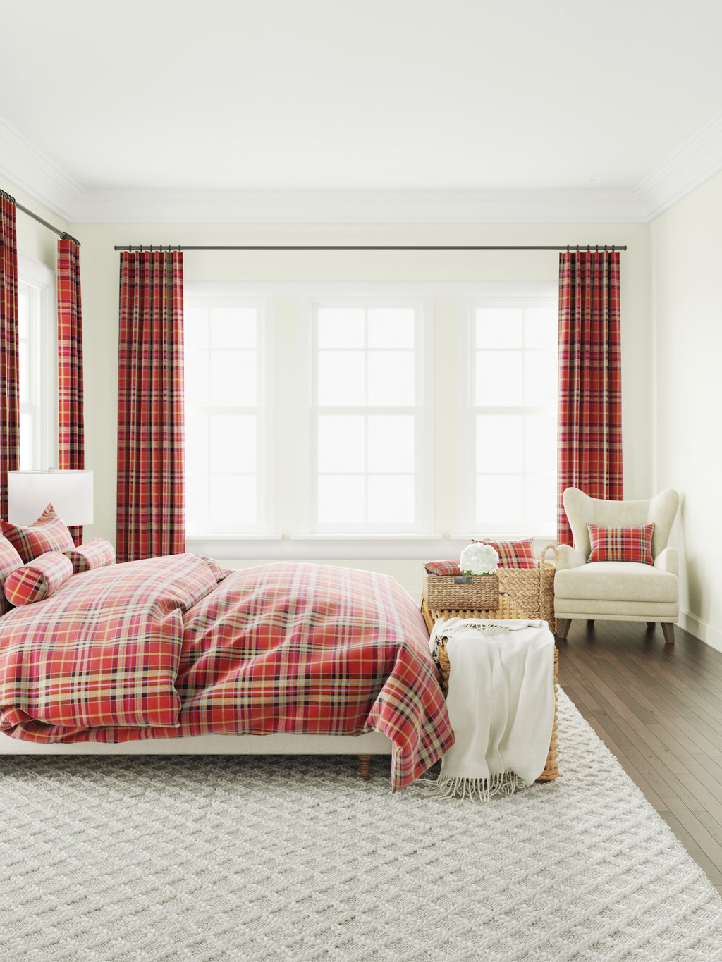 Large Lumbar Pillow in Tartan - Redwood