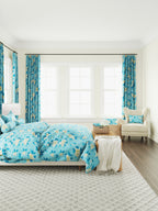 Ruffle Bedskirt in Grandma's Floral - Pale Blue