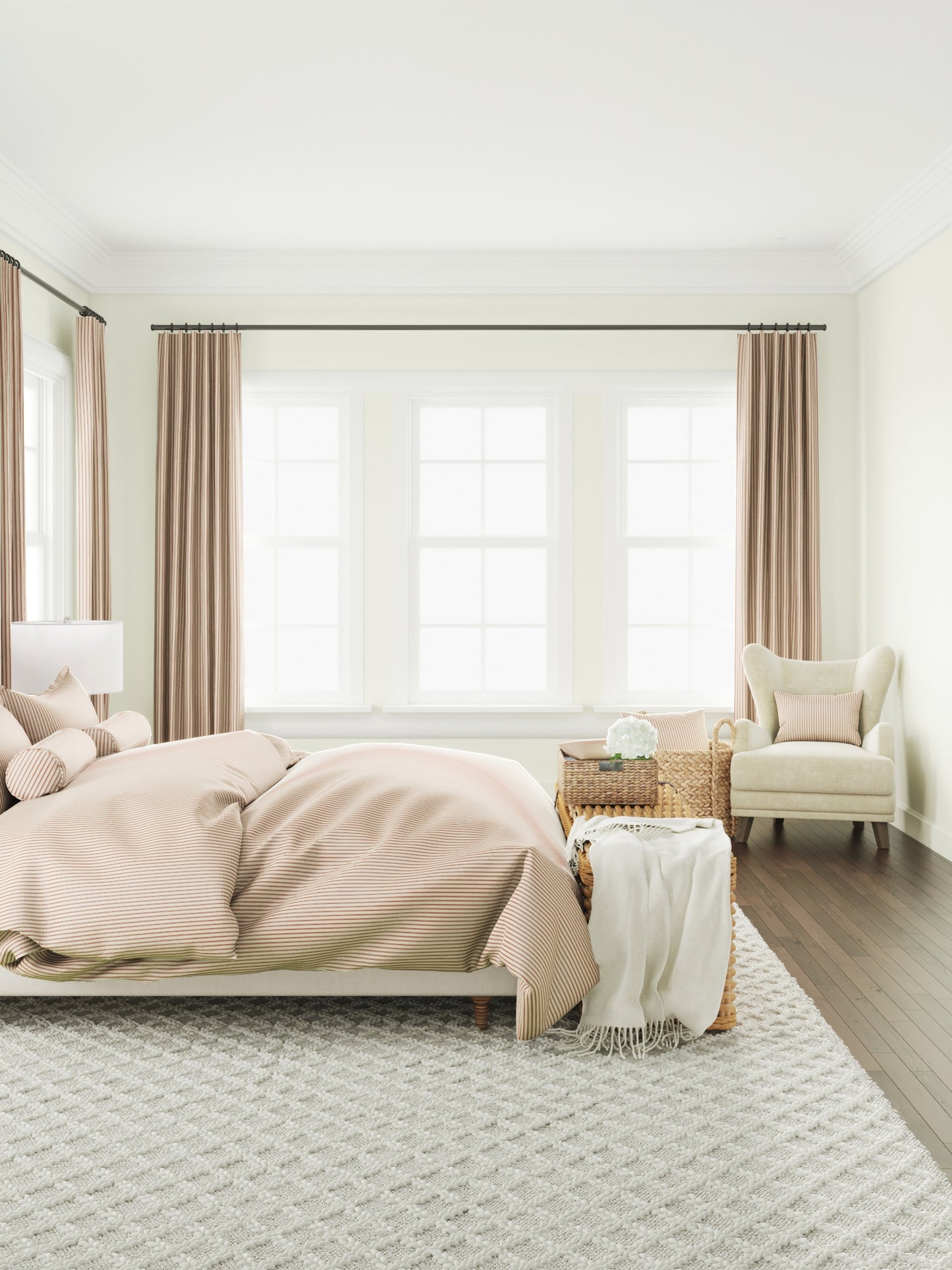 Duvet Cover in Little White Line - Red