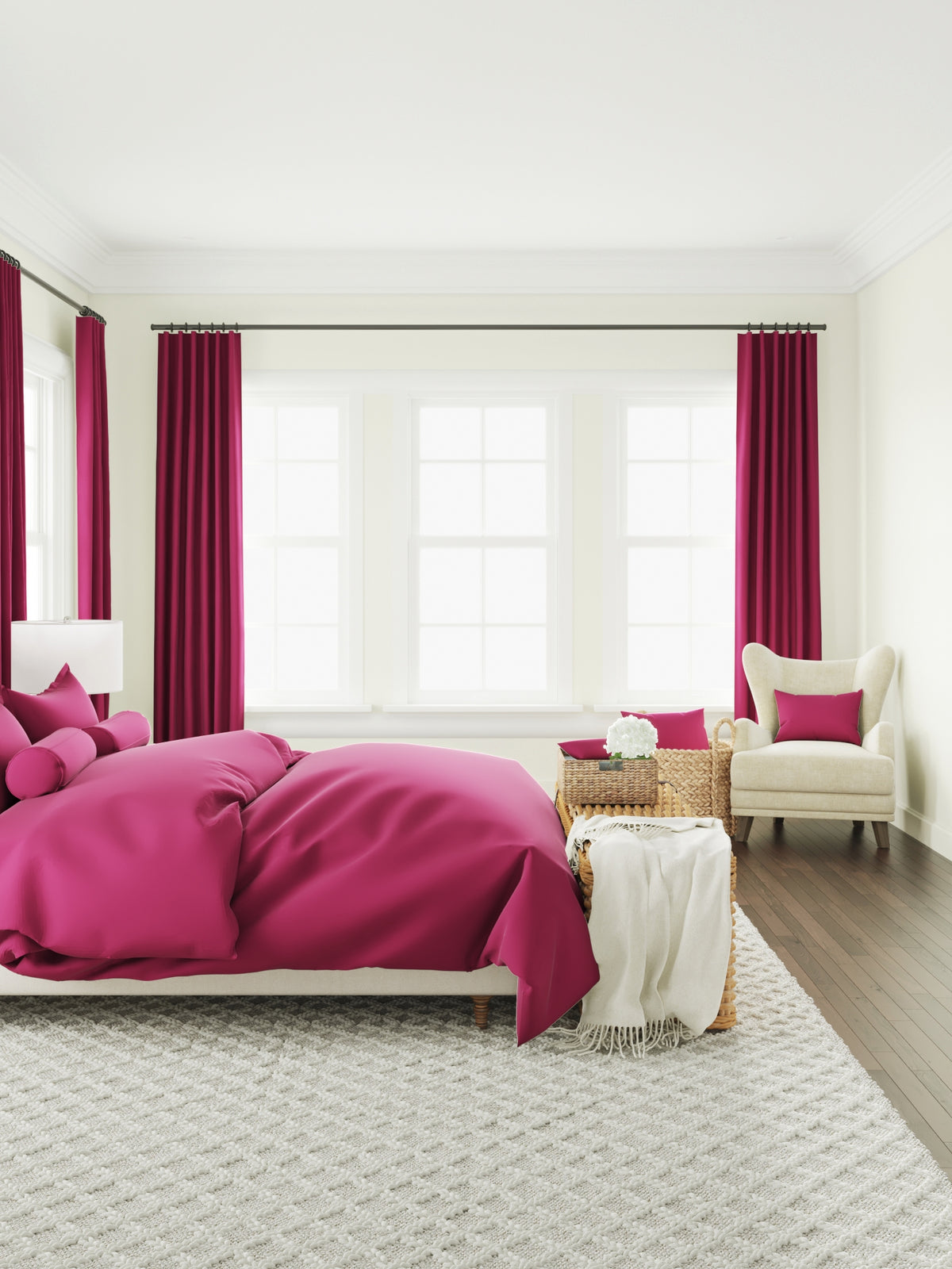 Relaxed Roman Shade in Lush Linen - Beet